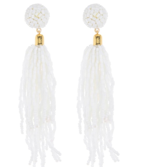 NWOT White Tassel Earrings - Picture 4 of 5